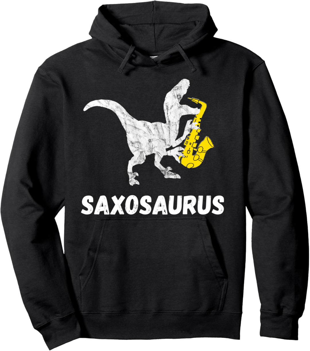 Saxophon Dinosaurier Saxophonist Dino Musiker T-Rex Pullover Hoodie