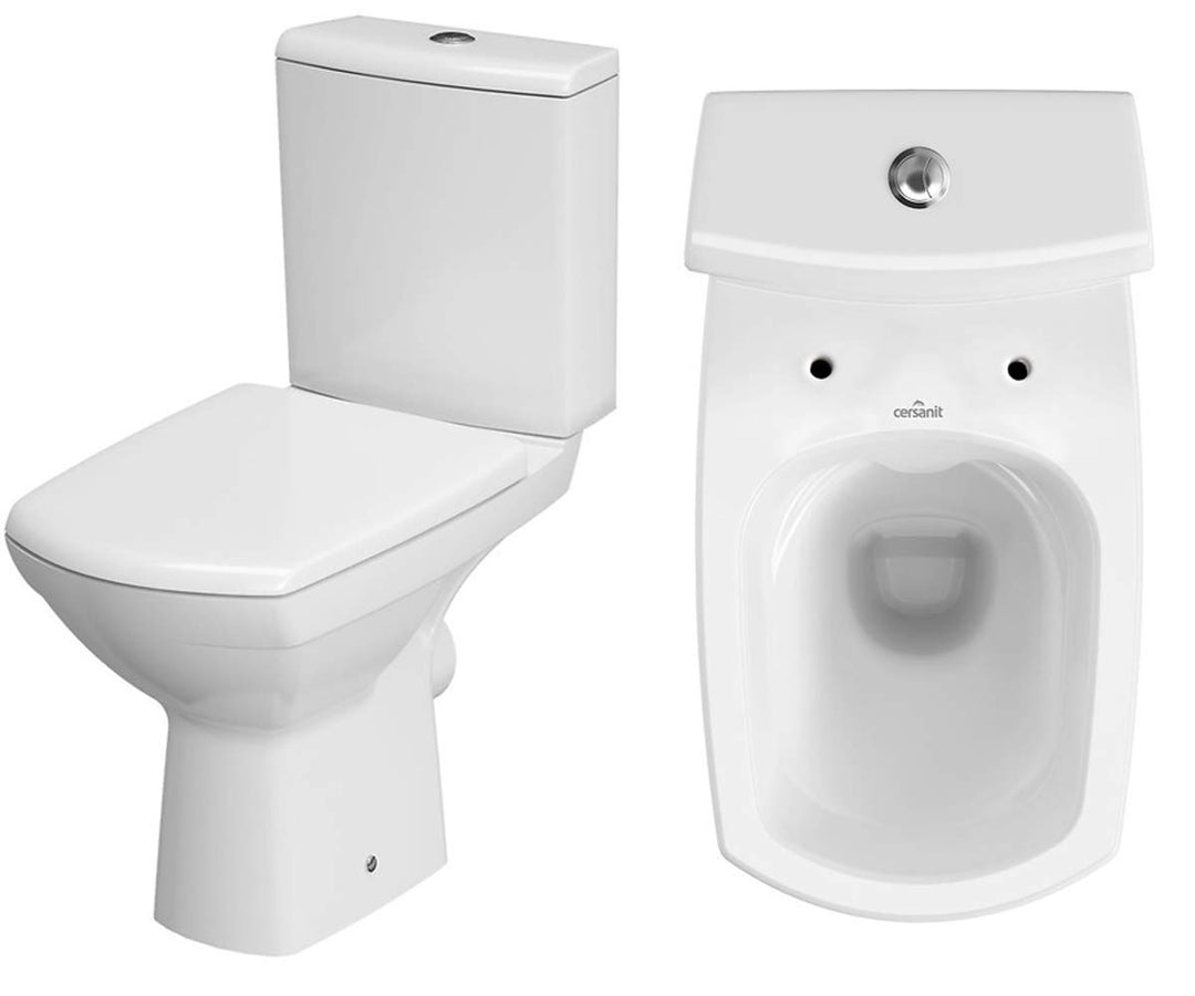 VBChome Keramik Stand WC Toilette Komplett Set Keramik WC- Sitz aus Duroplast mit Absenkautomatik So
