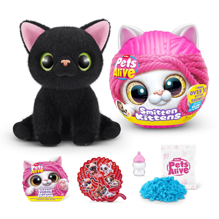 Pets Alive Smitten Kittens Surprise, Lucky, Nurture Play, Soft Toy Unboxing, Interactive, 10 Sounds,