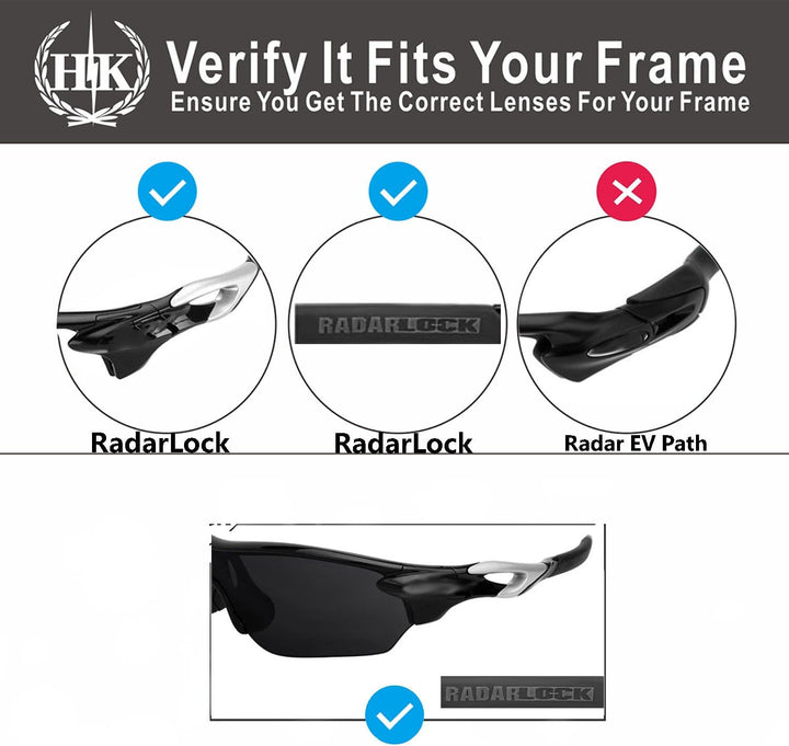 HKUCO For Oakley Radarlock Path Red/Blue Polarized Replacement Lenses And Black Earsocks Rubber Kit