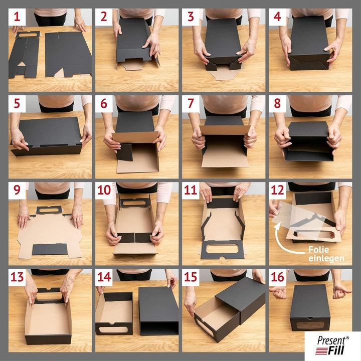 10 x PresentFill® Aufbewahrungsbox Weiss Schuhbox Schuhkiste Schuhschachtel Schuhkarton Ordnungsboxe