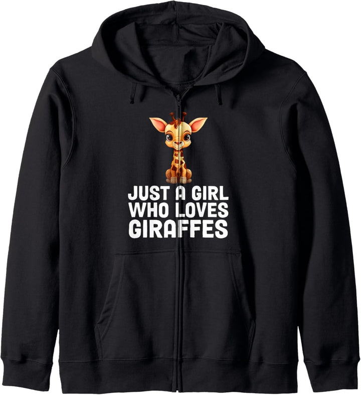 Nur ein Mädchen, das Giraffen liebt Kapuzenjacke