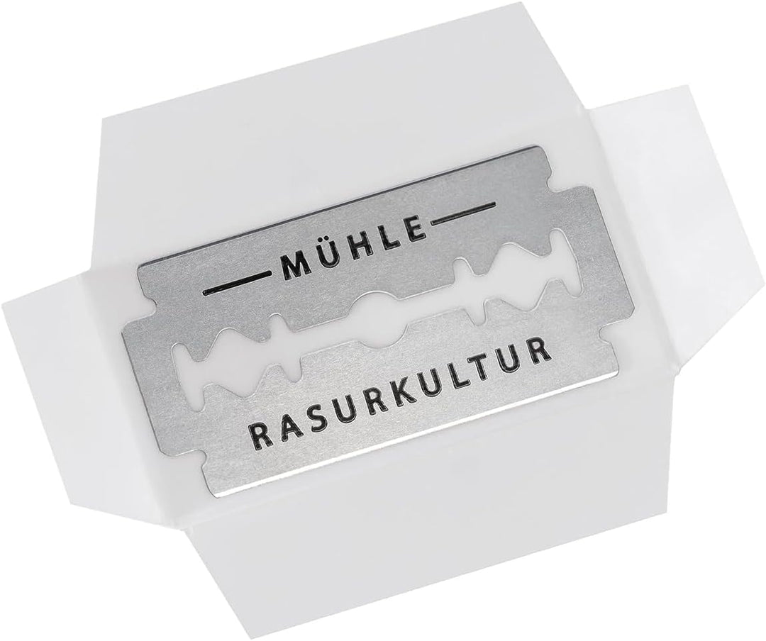 MÜHLE R 89 Rasierset 5 tlg. - Rasierhobel mit geschlossenem Kamm, Metall verchromt, Klinge, Creme, T