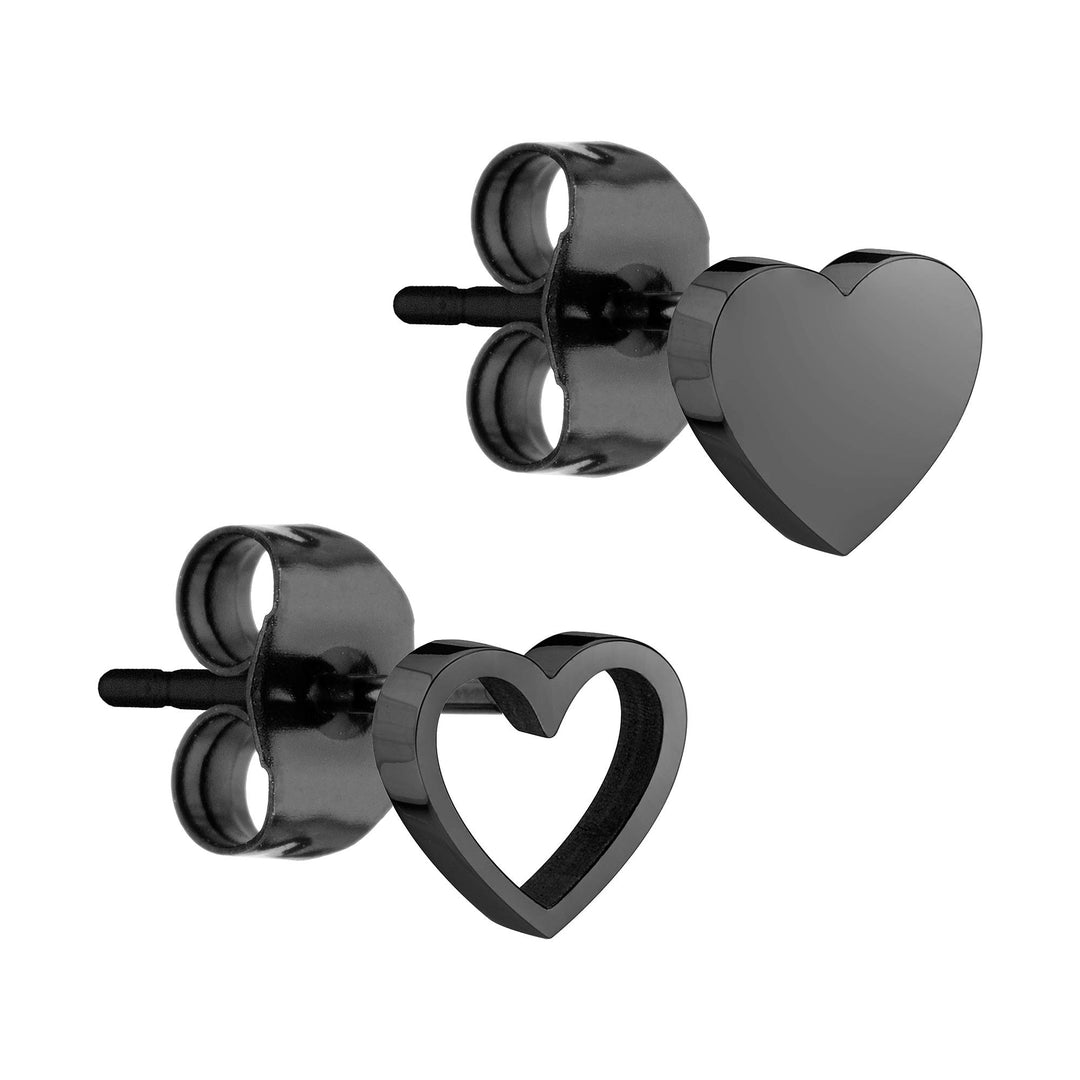 LIEBESKIND Damen-Ohrstecker Edelstahl (schwarz)