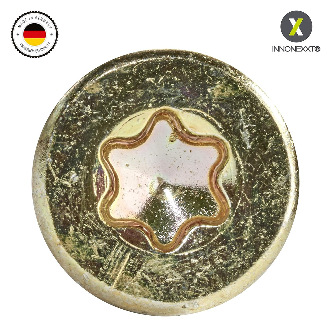 INNONEXXT® Premium Spanplattenschrauben | 3,0 x 20 mm | Fräsrippen | Cut-Spitze | Terrassenschrauben