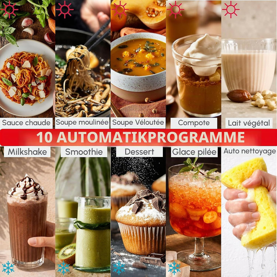 Moulinex Perfectmix Cook Standmixer mit hoher Geschwindigkeit, 10 automatische Programme, 1400 W, YY