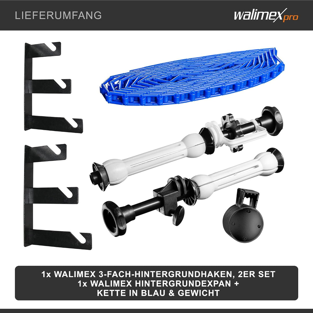 Walimex 3-fach Hintergrund Wandmontageset mit 1 Expan, mit 1 Expan
