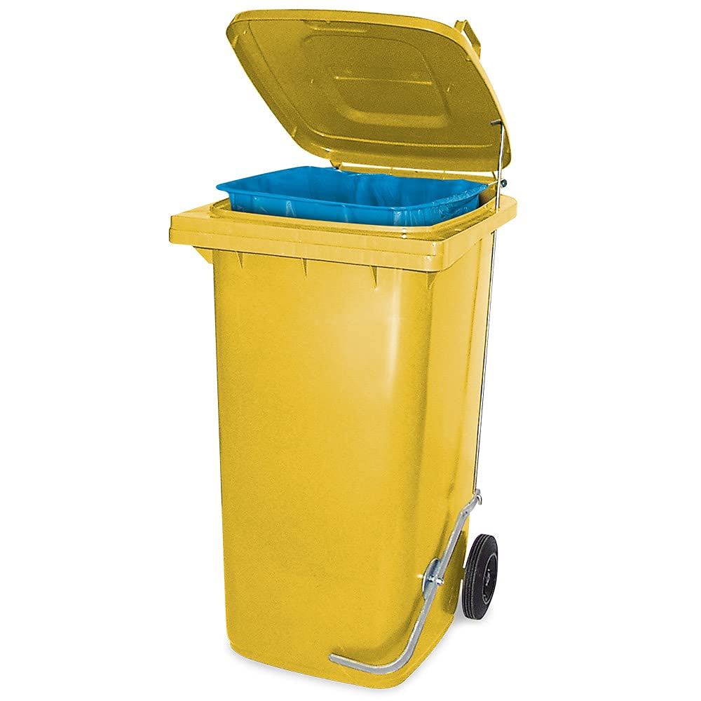 BRB Müllbehälter mit Fusspedal u. Klemmring, 240 Liter (gelb), gelb
