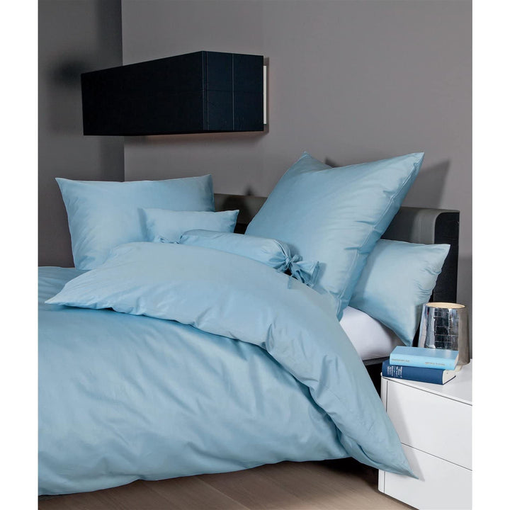 Janine Mako Satin Bettwäsche Uni Colors 155 x 220 cm perlblau 155 cm x 220 cm Perlblau, 155 cm x 220