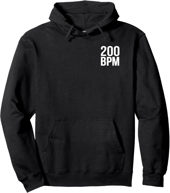Backprint 200 BPM Hardcore Totenkopf - Druck auf Rücken Pullover Hoodie