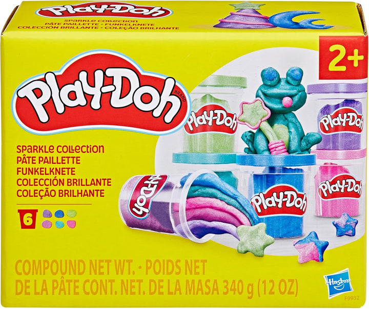Play-Doh 6er-Pack Funkelknete, besondere Farben mit Glitzer, für mehr Kreativität und fördert die Fe