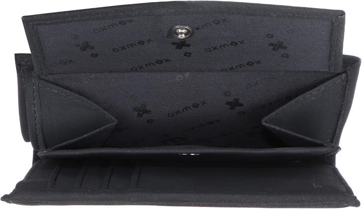 Oxmox Geldbörse New Cryptan RFID Protect Kombibörse Circle Bloom Print Cyan Black schwarz Circle Blo