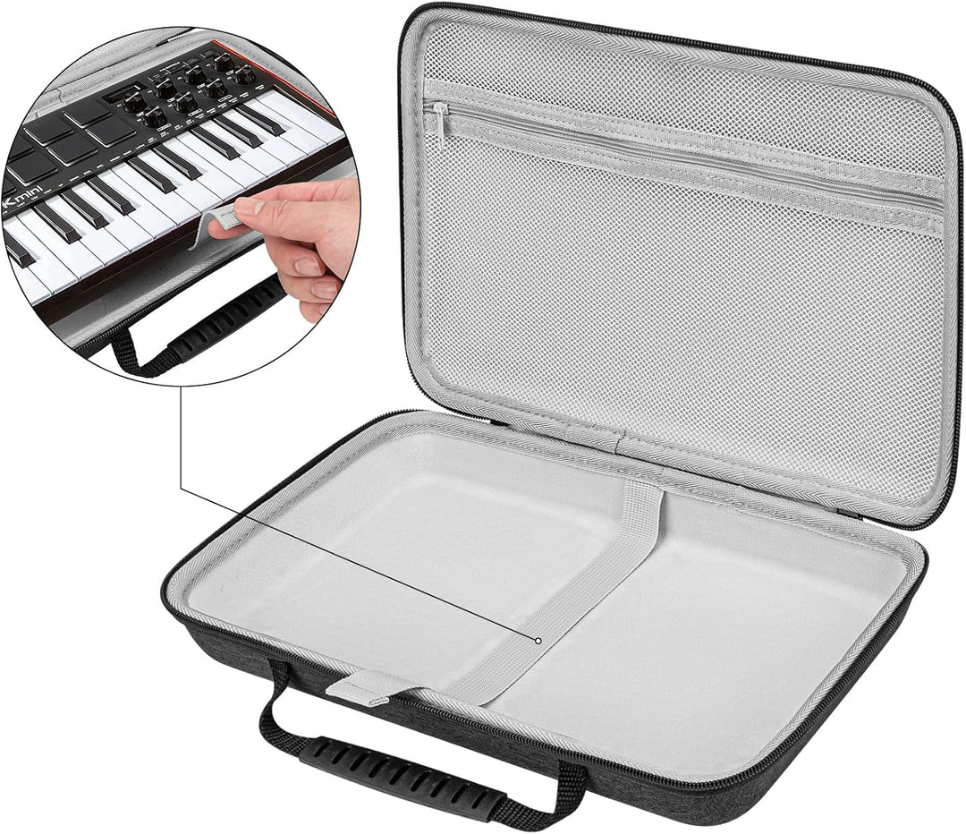 Geekria Hardshell-Case kompatibel mit Akai Professional MPK Mini MK3, 25-Tasten Ultra-portabler USB-