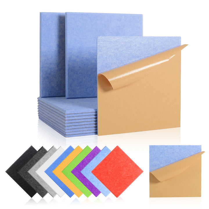 Rdutuok 12 Stück Selbstklebend Akustikplatten,30x30x1 cm Akustik Absorber Akustikpanel Schallschutzp