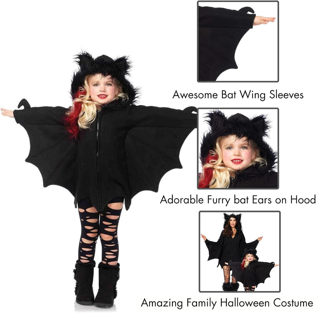 Leg Avenue C49100 - Cozy Bat Kinderkostüme, Schwarz, Grösse Large (10 -12 Jahre), Large (10 -12 Jahr