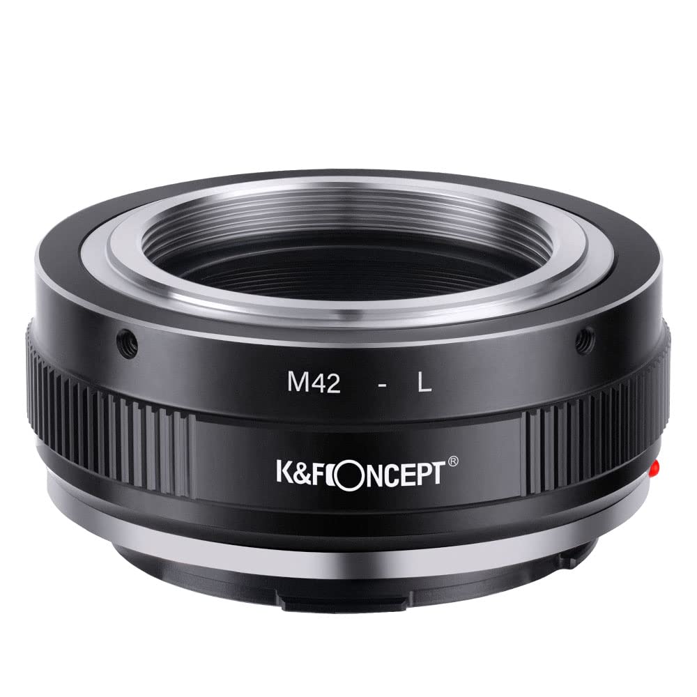 K&F Concept Objektivadapter M42-L Manueller Fokus Kompatibel mit M42 Objektiv auf L Mount Kameragehä