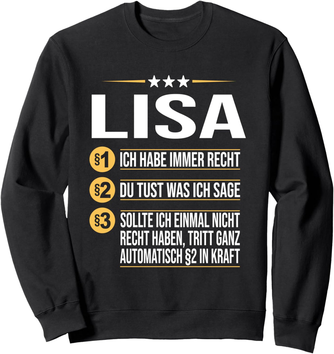Lisa Vorname Geschenk-Idee Geburtstag Namensgeschenk Sweatshirt
