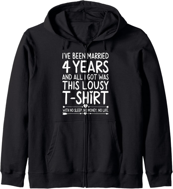 4th Wedding Anniversary Shirt for Her Him Wife and Couples Kapuzenjacke