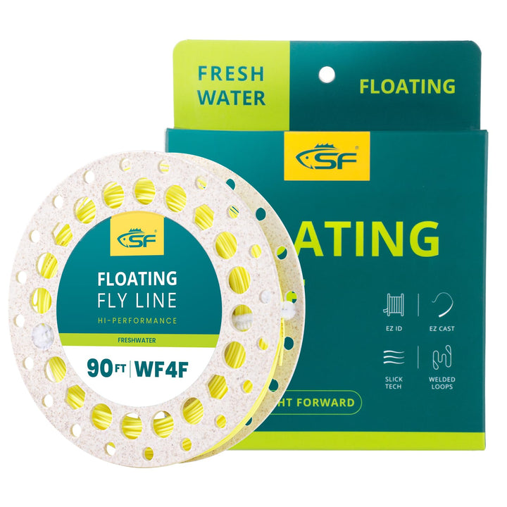 SF Fliegenfischschnur mit Zwei geschweissten Schlaufen, schwimmendes Gewicht, Forellenfliegenschnur,