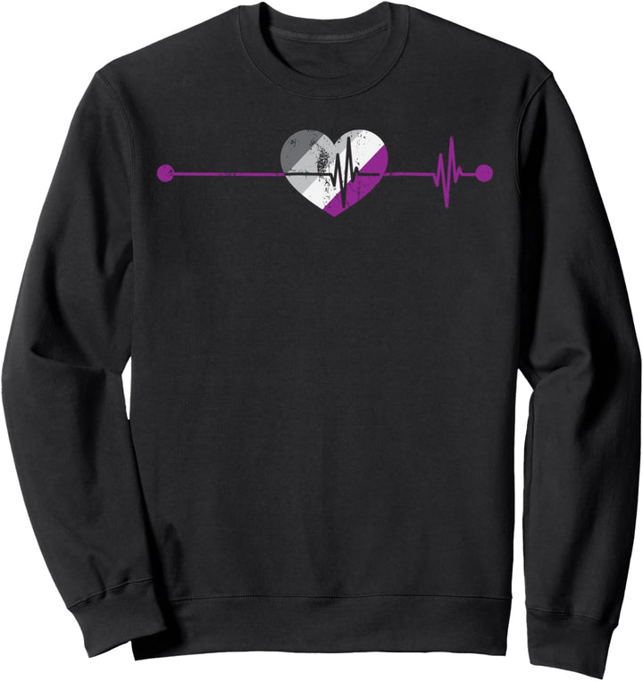 Ace Flagge Queer LGBTQIA Geschenk Herzschlag Asexuell Sweatshirt
