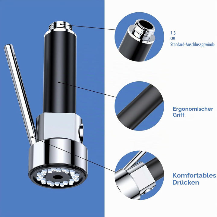 KULACO Profi Gastro Handbrause, Geschirrbrause Messing Ersatzkopf, Küchenspüle Ersatzbrause 1/2" Sta