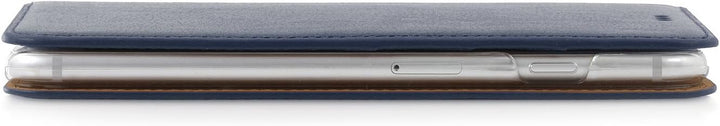 STILGUT Leder-Hülle kompatibel mit iPhone 6s Plus Wallet-Case, Italian Series: dunkelblau, Dunkelbla