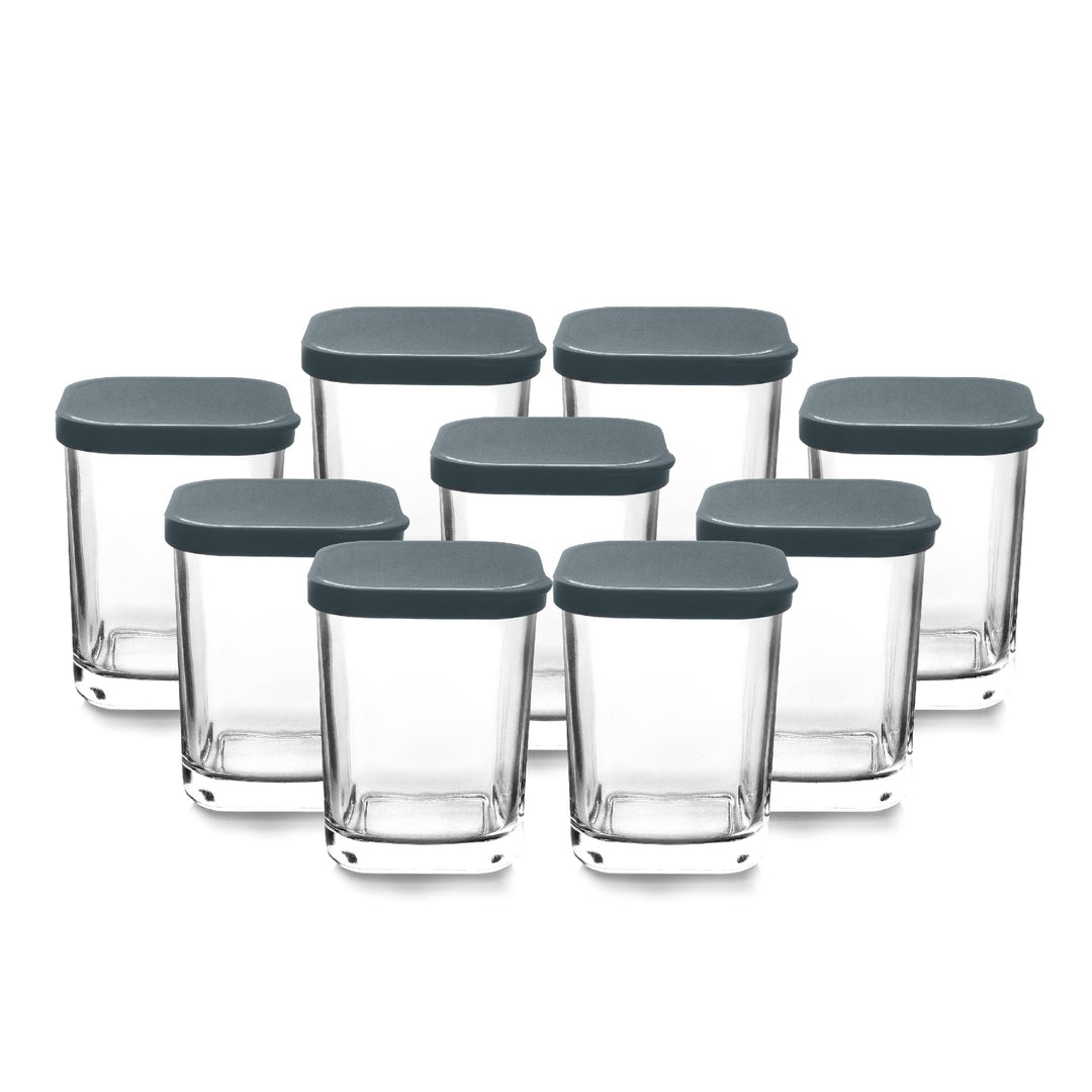 Lacor - 69438 - Joghurtbereiter, Klarglas, 9 Stück, Spülmaschinenfest, BPA-frei, Fassungsvermögen: 1