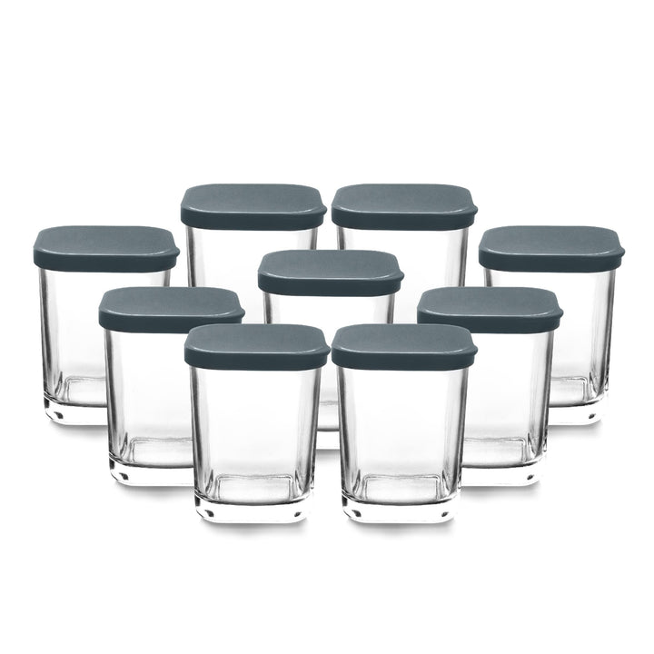 Lacor - 69438 - Joghurtbereiter, Klarglas, 9 Stück, Spülmaschinenfest, BPA-frei, Fassungsvermögen: 1