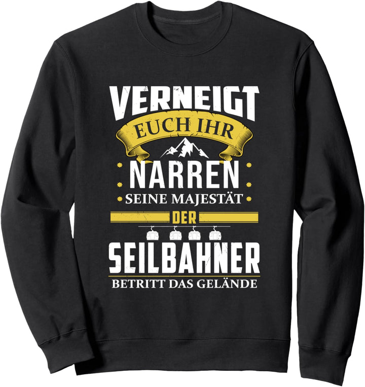 Seilbahn Gondel Bergbahn Lustig Berge Gebirge Sweatshirt