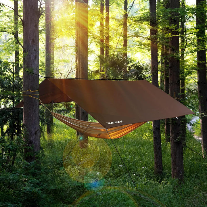JAICOM Tarp Wasserdicht - 3x3M/4M/5M Camping Zeltplane, Ultraleicht und Tragbar, UV-Schutz & Schnee