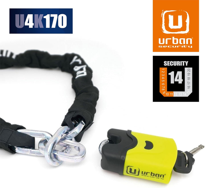 URBAN SECURITY U4K170, U4K120 Motorrad-Diebstahlsicherungskettenschloss Stufe 11, ø10, 170cm, andere