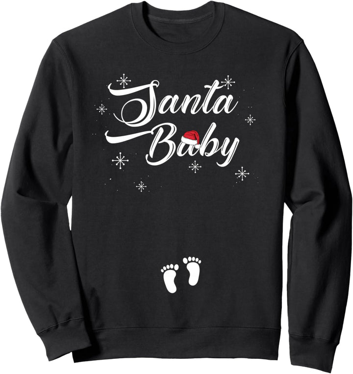 SANTA BABY Fussabdrücke Schwangerschaftsankündigung Meme Sweatshirt