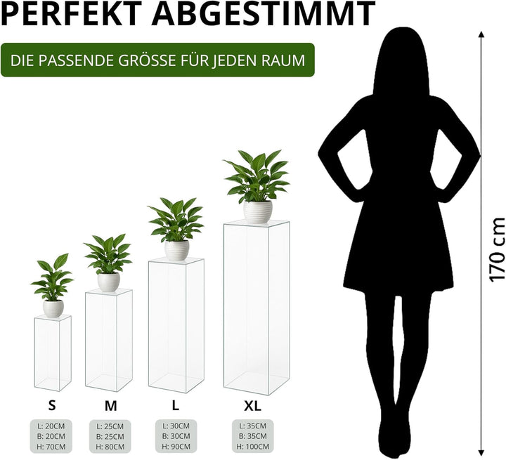 StarK® Blumenständer,Premium Acrylglas Dekosäule belastbar bis 30kg,Blumensäule,Pflanzenständer,Pode