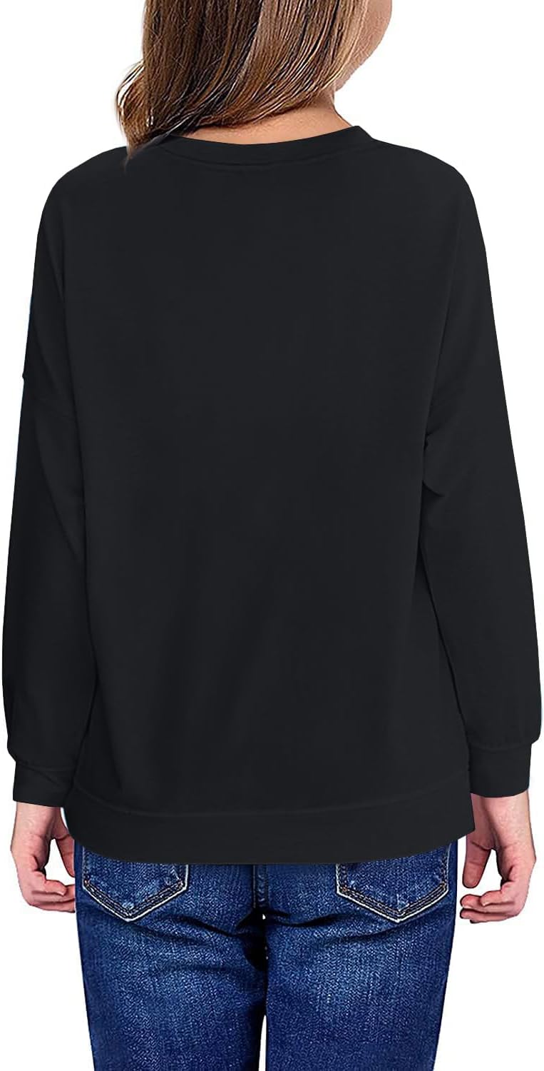 Haloumoning Sweatshirt Mädchen Weihnachtspullover Lustig Rundhals Pullover Winter Oberteile für Kind