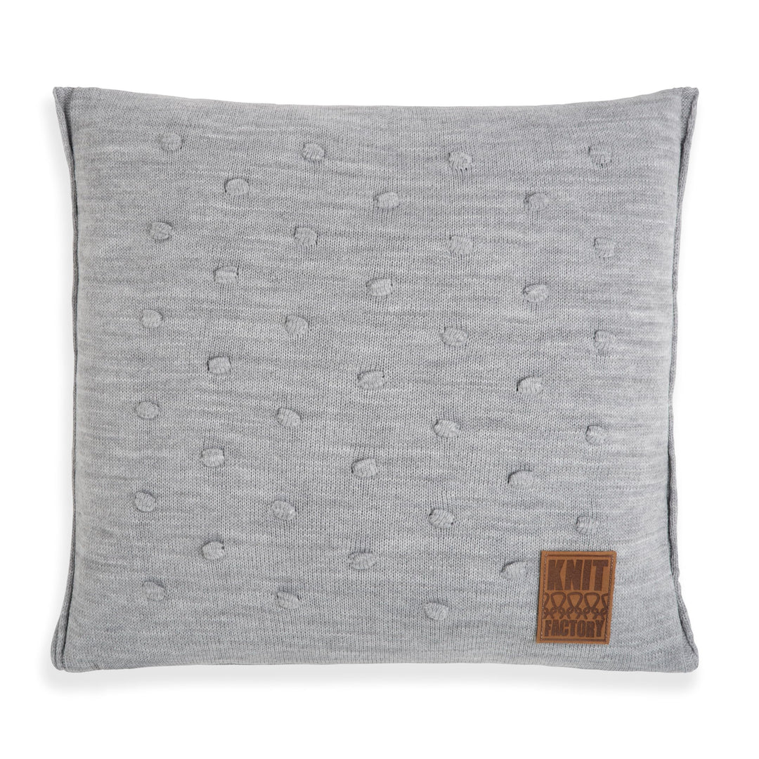 KNIT FACTORY - Noa Kissen - Grau - 50x50 cm 50x50 cm Grau, 50x50 cm Grau