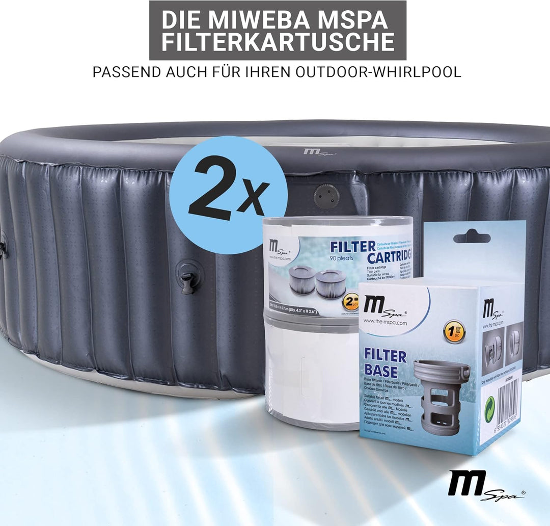 Miweba Original MSpa Whirlpool Ersatz Filter - Filterkartusche 4er Pack- Für aufblasbare Pools - Mod