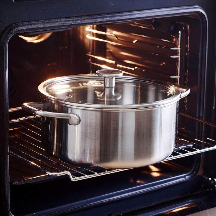 KitchenAid MultiPly 3PLY PFAS-freier Edelstahl-Kochtopf mit Glasdeckel, 18 cm/2,13 L, Dreifach, Mult