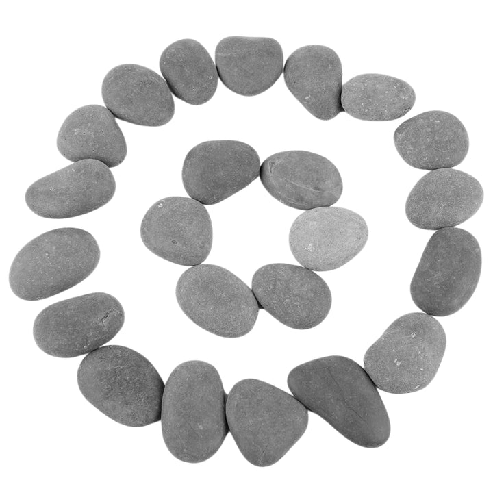 RockImpact 24 Grosse steine zum bemalen Dunkelgraue Strandkiesel, natürliche Flussfelsen mit glatter