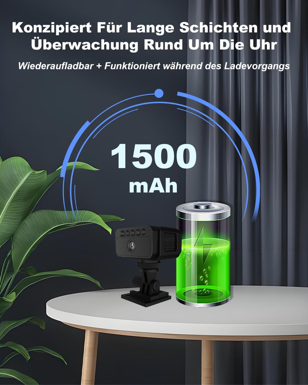 Bextgoo Mini Kamera, WLAN/AP Hotspot/Ohne WLAN, 4K Überwachungskamera Innen mit 64GB Speicherkarte,