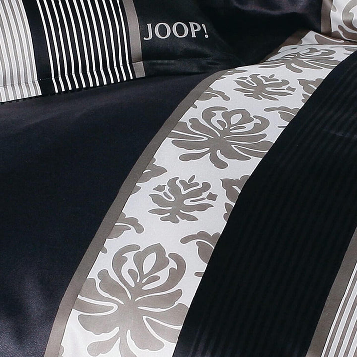 elegante JOOP! Mako-Satin Cornflower Bettwäsche schwarz 80/80 155/220 155x220 cm + 80x80 cm Schwarz