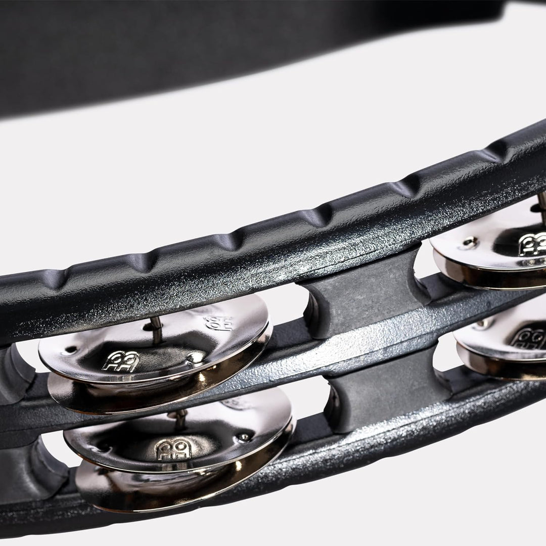 Meinl Percussion TMT1BK Tambourine (ABS-Plastik) mit Stahlschellen (2-reihig) - Handmodell, schwarz