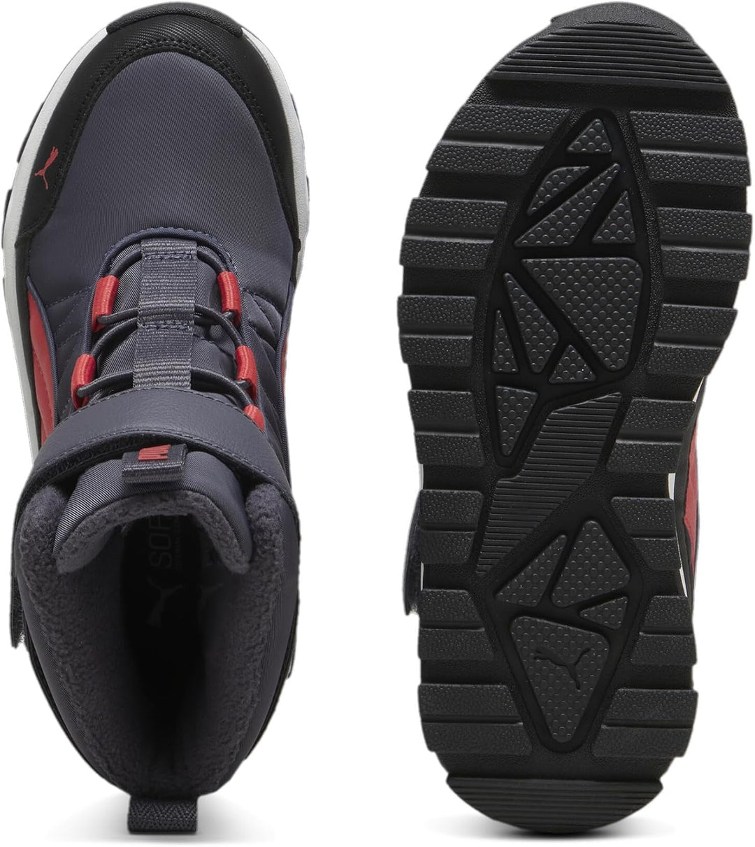 PUMA Unisex Kinder Evolve Boot Puretex Ac+ps Sneaker, Galactic Gray Tart Cherry Puma Black