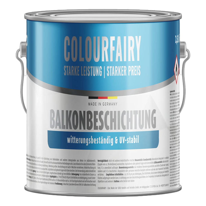 BAU DISCOUNT Colourfairy Balkonbeschichtung 2,5 Liter, Antrazithgrau RAL7016