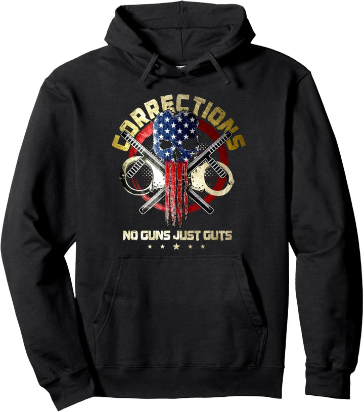 Correctional Officer Gifts Prison Guard American Flag Pullover Hoodie