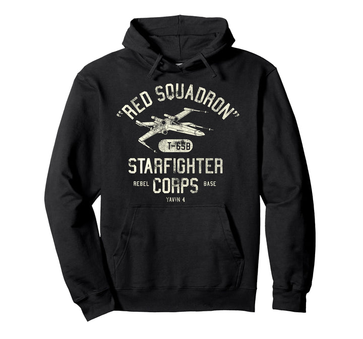 Star Wars X-Wing Red Squadron Distressed Text Pullover Hoodie