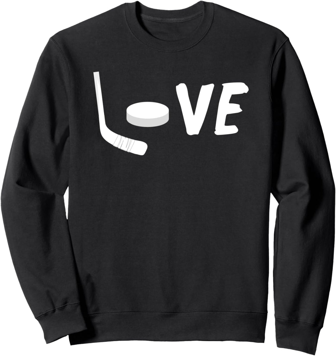 Love is Hockey | Love Hockey Stick and Puck Sweatshirt