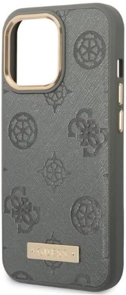 GUESS GUHMP13XSAPSTG Hülle für iPhone 13 Pro Max 6,7" grau hardcase Peony Logo Plate