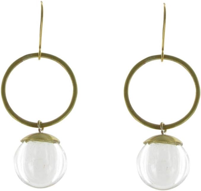 LES POULETTES BIJOUX - Messing Ohrringe Ring und Glaspaste Bubble Kristalle