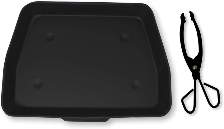 Black Metal Ash Pan - 33cm Breite (13") mit Leichtbau für Kohle und Log Tongs