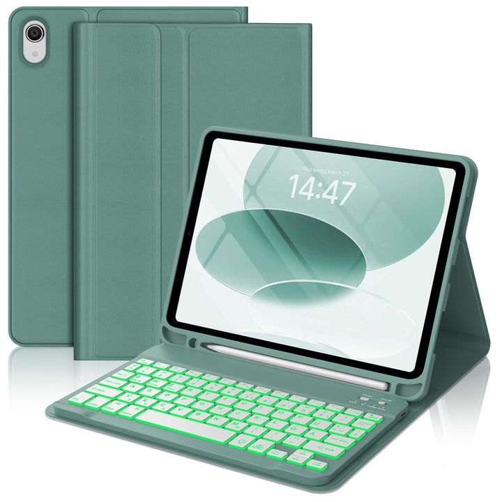 Tastatur Hülle für iPad 10 Generation/A16 11 Generation - 7-Farben Beleuchtung Keyboard Cover mit St